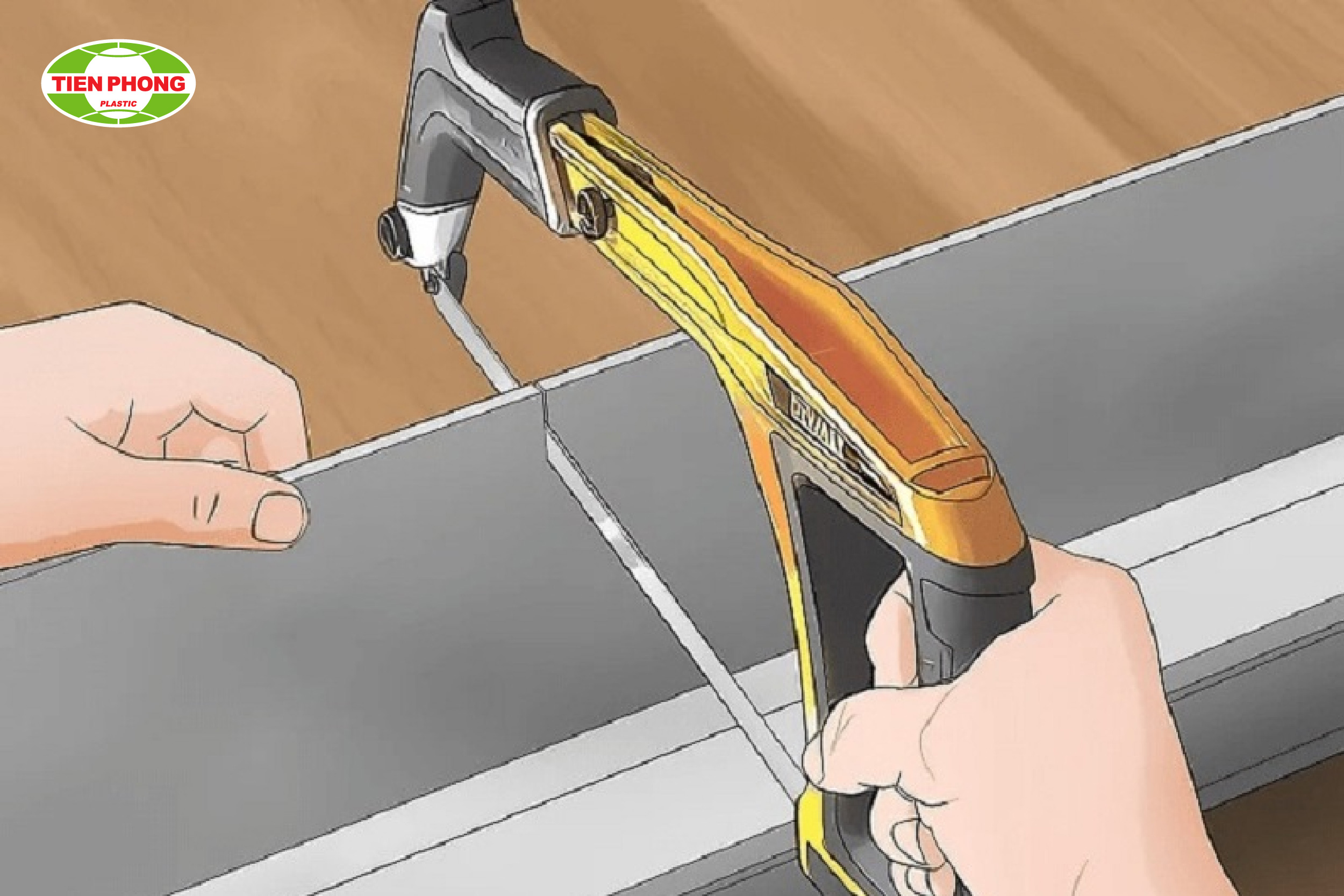 Tiến hành cắt máng xối (nguồn: sưu tầm)