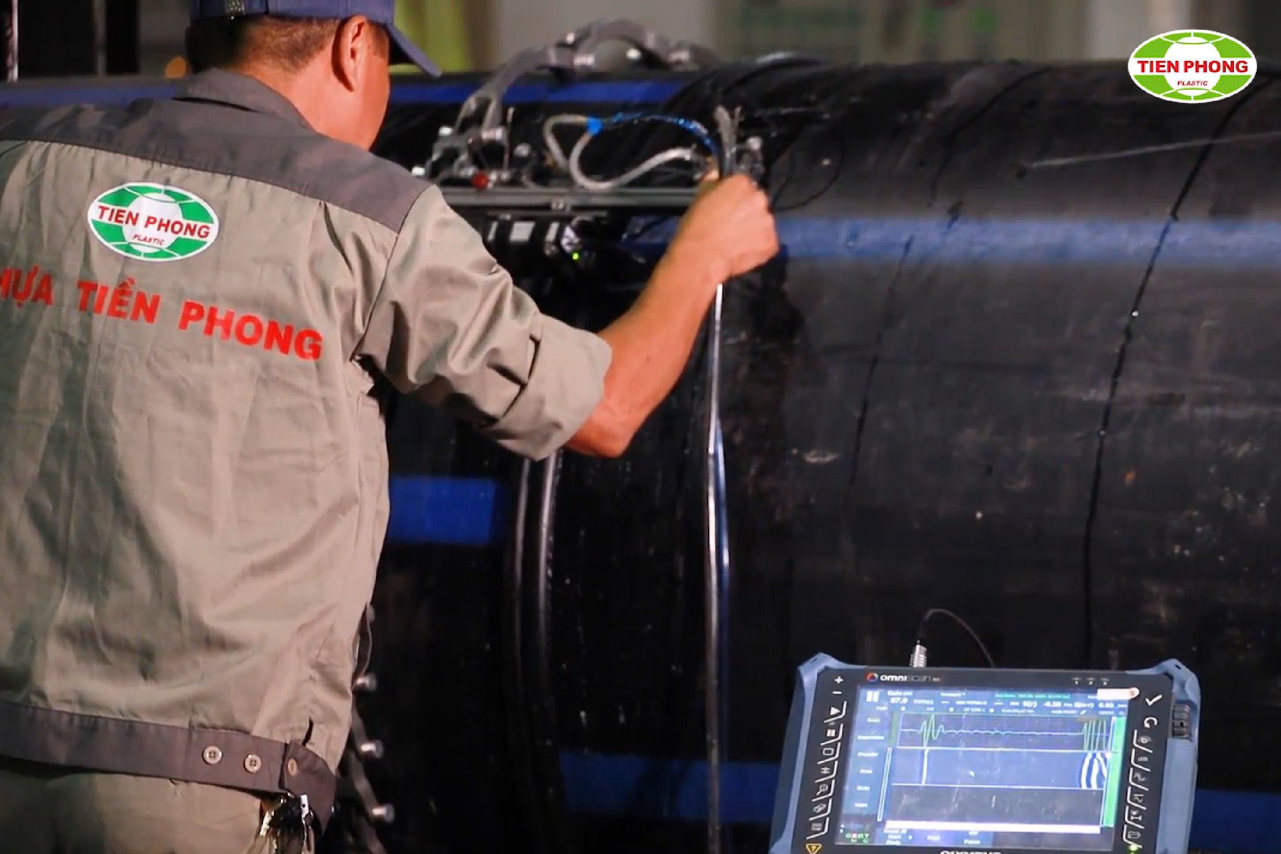 Hàn gia nhiệt lắp đặt ống nhựa HDPE đường kính lớn