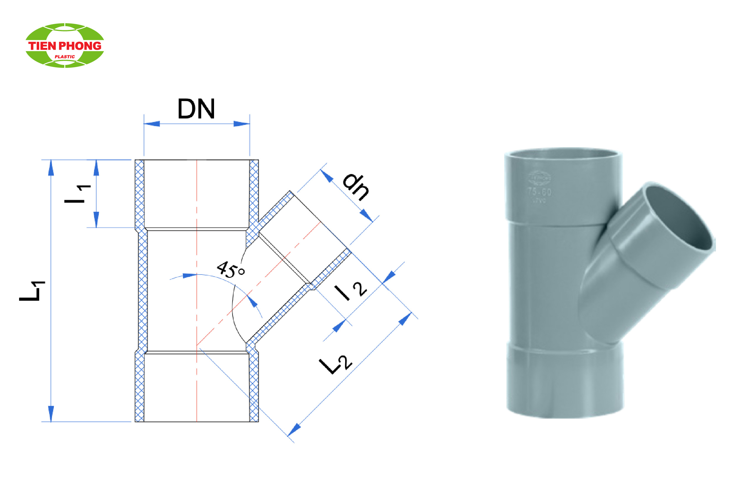 Ống chữ Y nhựa PVC-U Tiền Phong