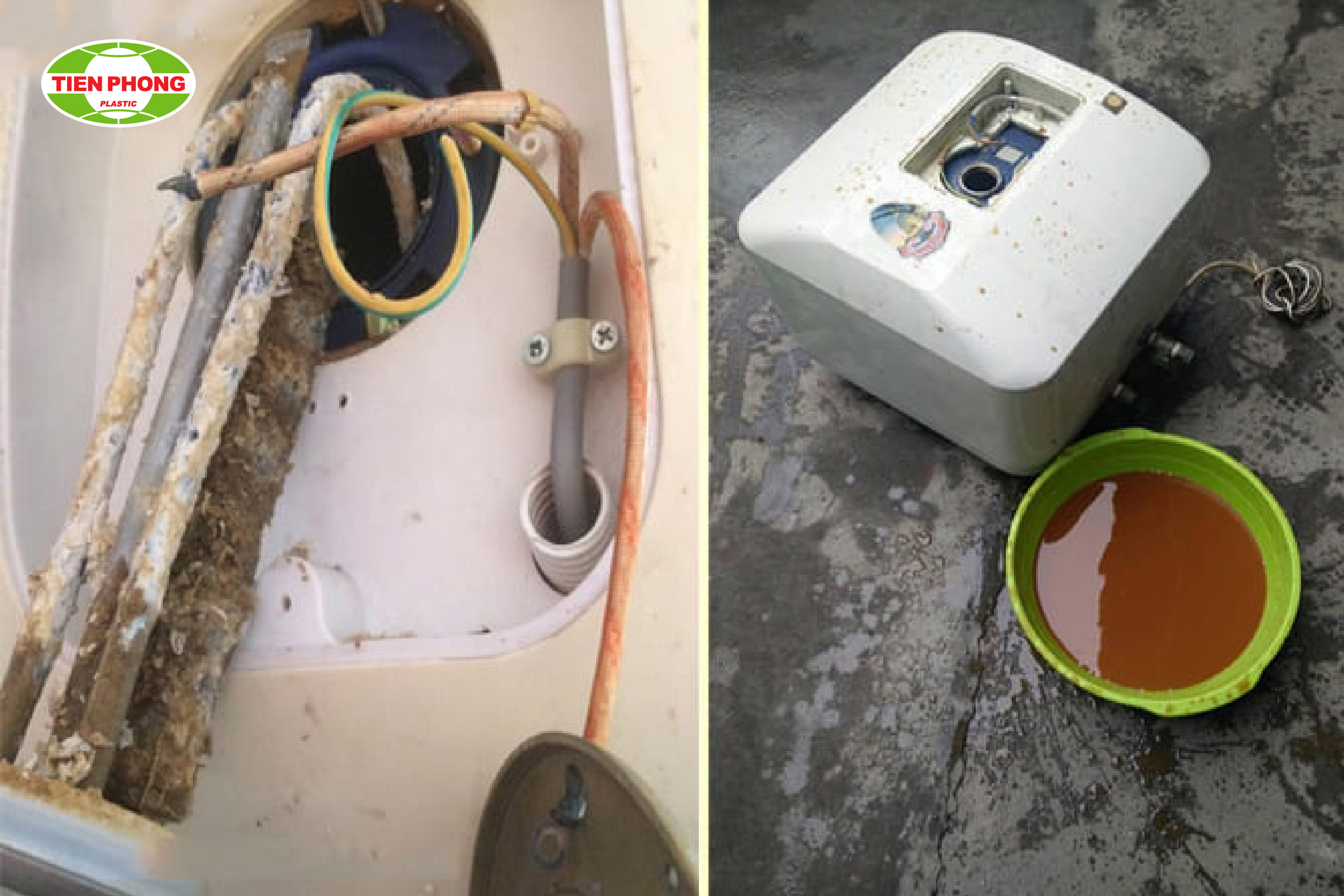Máy nước nóng và linh kiện xuống cấp