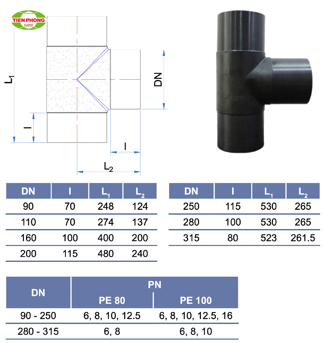 Phụ kiện tê nối ống HDPE