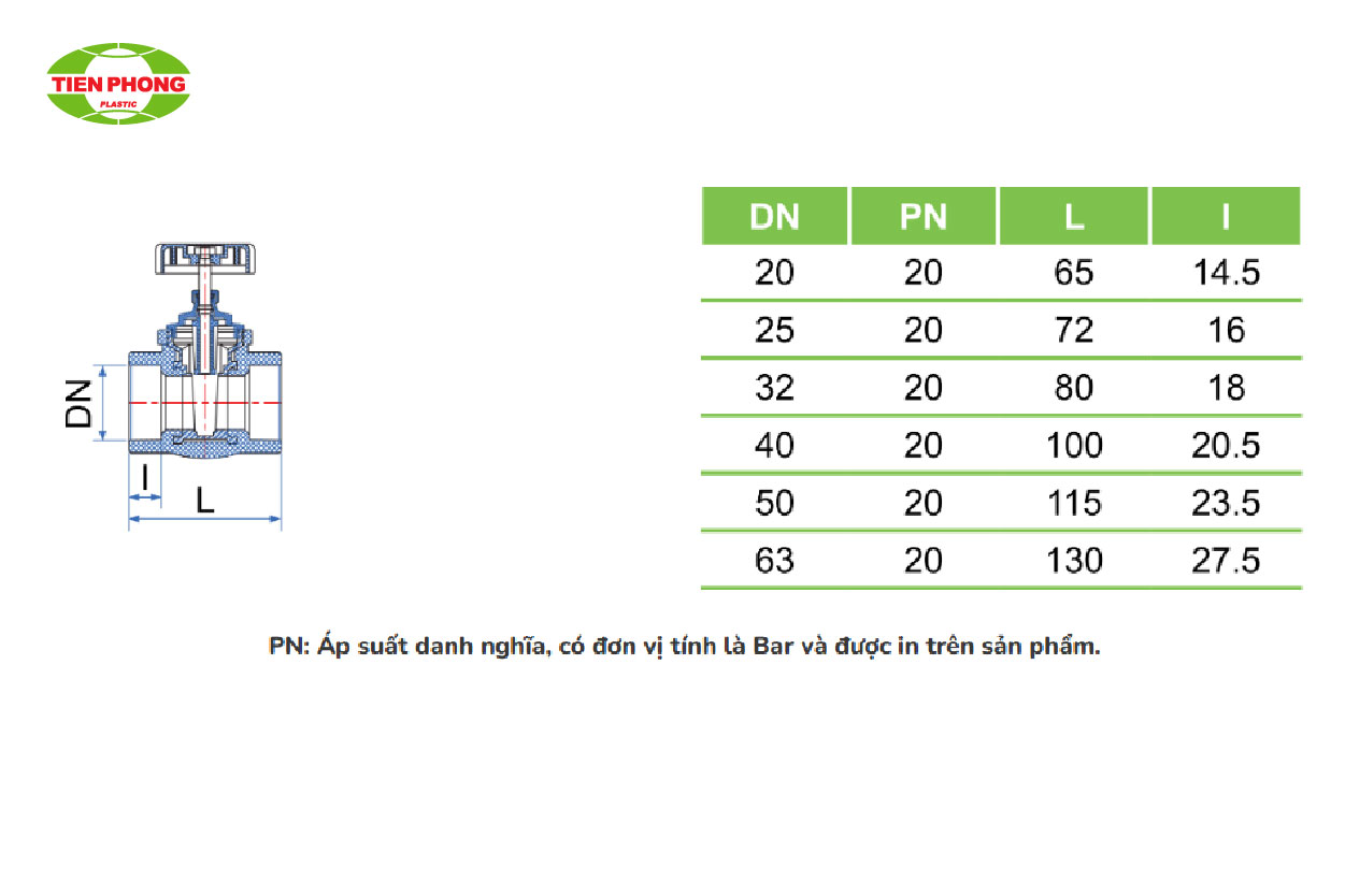 Van cửa PP-R UV Tiền Phong
