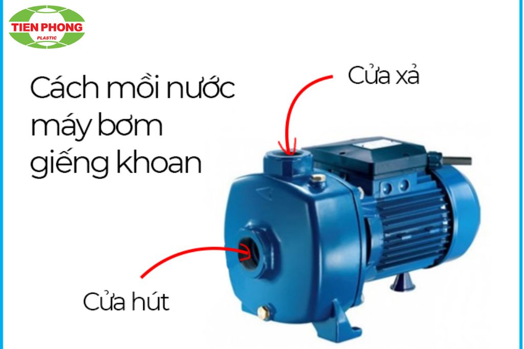 cách mồi nước máy bơm giếng khoan