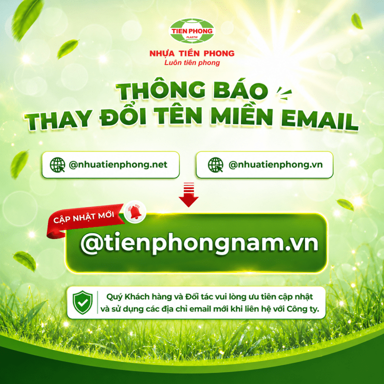 THÔNG BÁO VỀ VIỆC CHUYỂN ĐỔI HỆ THỐNG EMAIL DOANH NGHIỆP SANG TÊN MIỀN @TIENPHONGNAM.VN