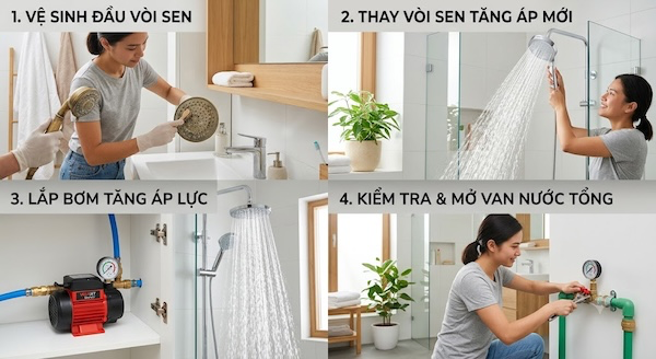 Cách tăng áp lực nước cho vòi sen