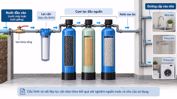 Hệ thống lọc nước đầu nguồn gia đình